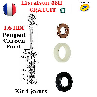 Joint Injecteur 1.6 Hdi Kit Joints Injecteur Diesel 1.6 HDI - 16 Pièces - Pour Peugeot, Citroën, Ford Joint Turbo 1.6 Hdi