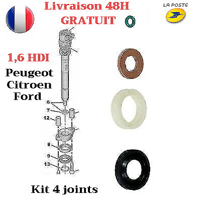 Kit joints injecteur pour Citroën Ford Peugeot 1.6 Hdi TdCi Montage Bosch -  Origine Pièces Auto
